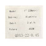 Pompa Submersibilă QDX3‑22‑0.45, 450 W, Bobinaj Aluminiu, Debit 3 m³/h Tengtian - imagine 2